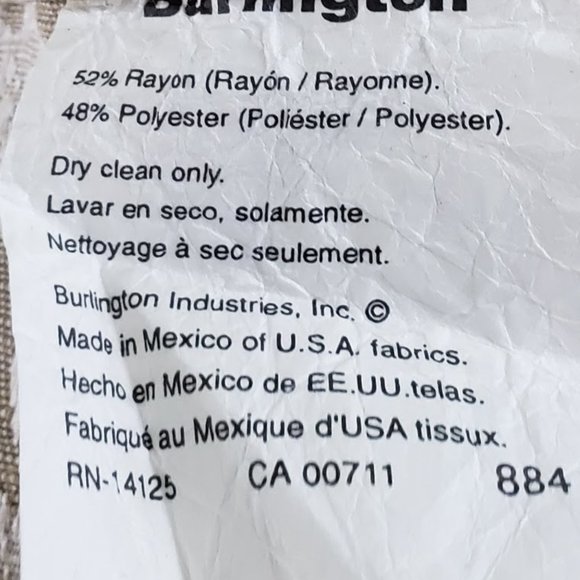 SOLD Vtg Curtain Panels Tan Damask Floral 76x83 - Picture 5 of 8